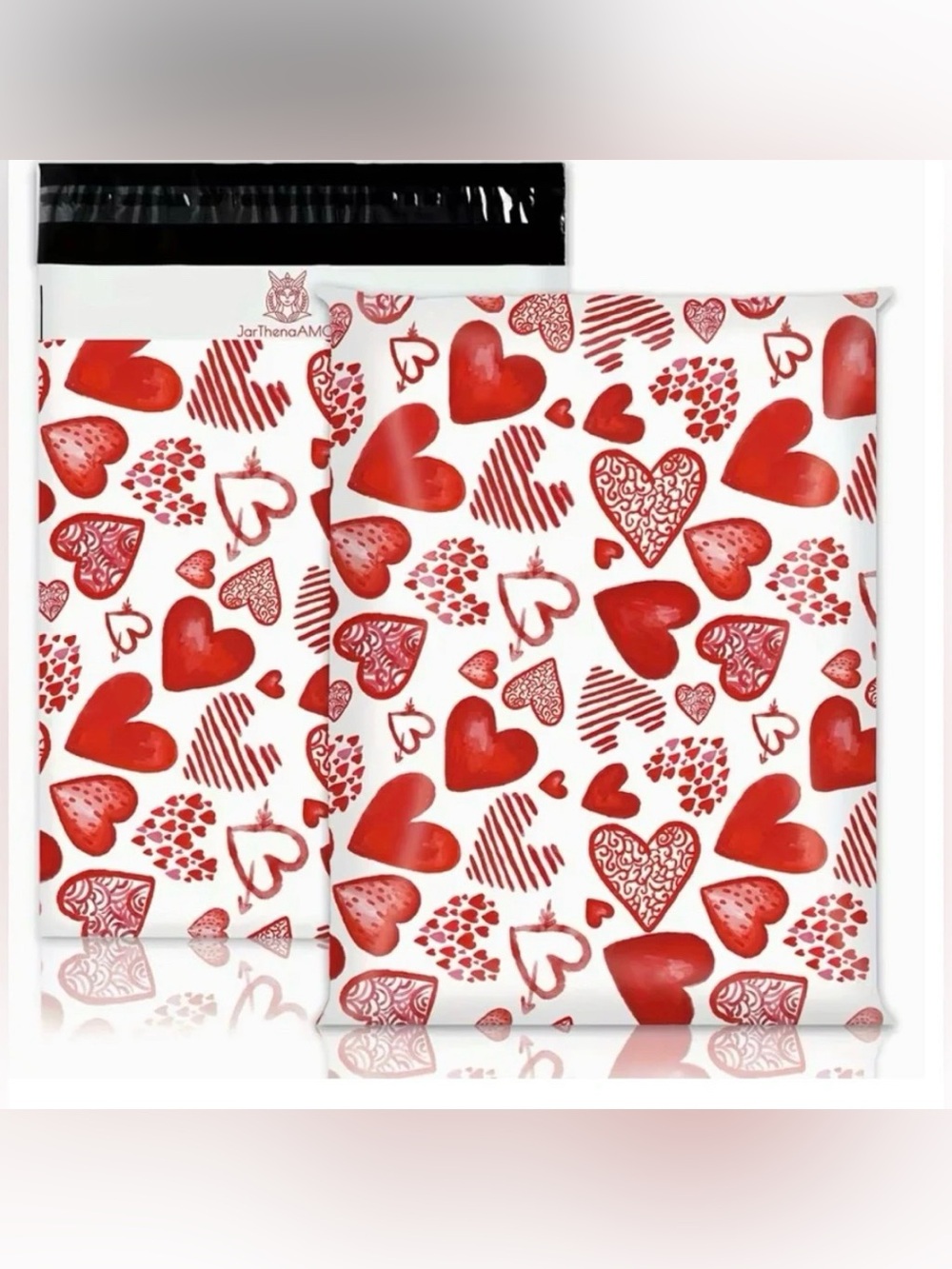 30 10” x 13” Heart Poly Mailers